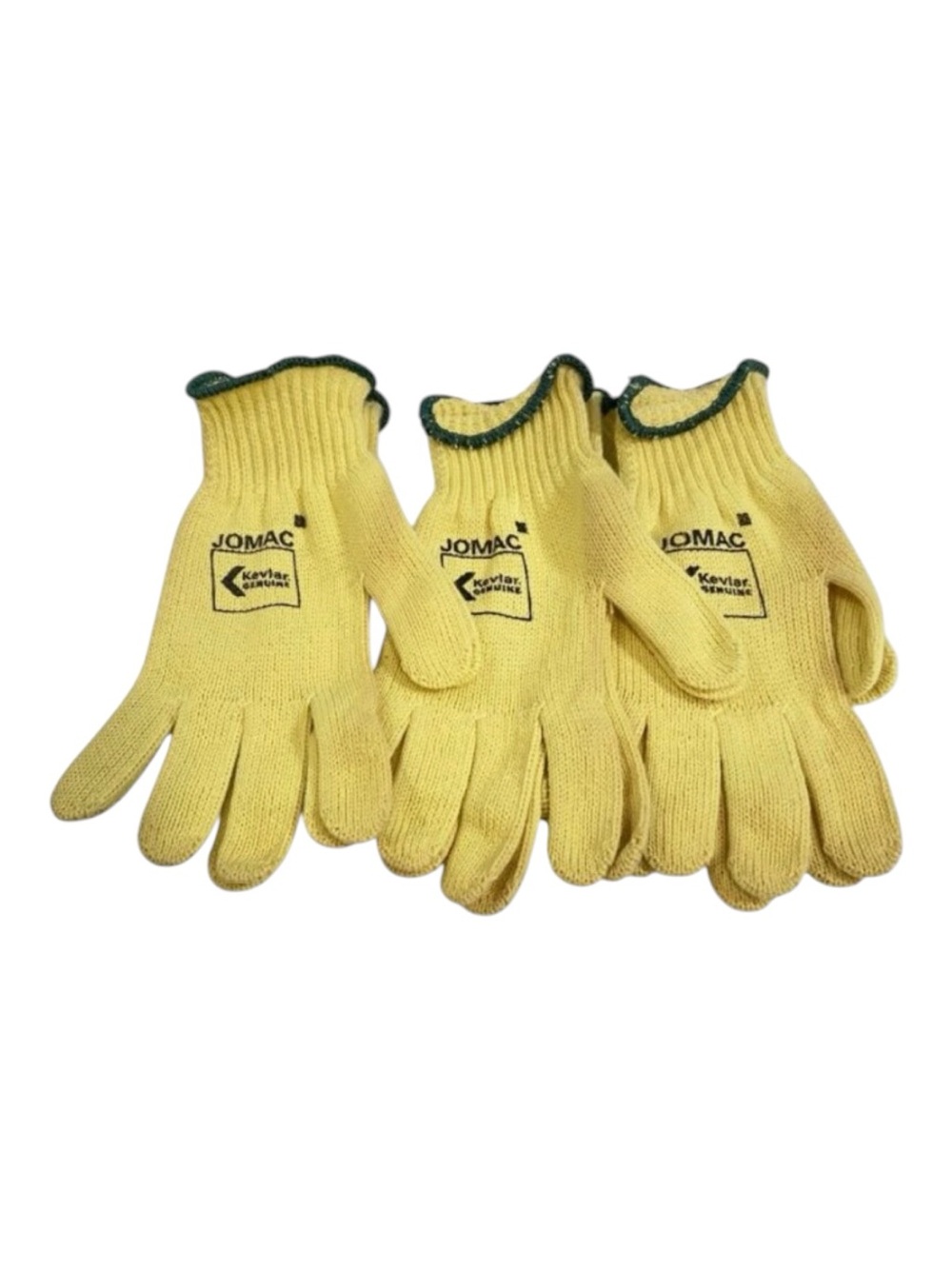 Jomac Kevlar Genuine Cut-Resistant Yellow Work Gloves 3 Pairs Durable & Lightwe
